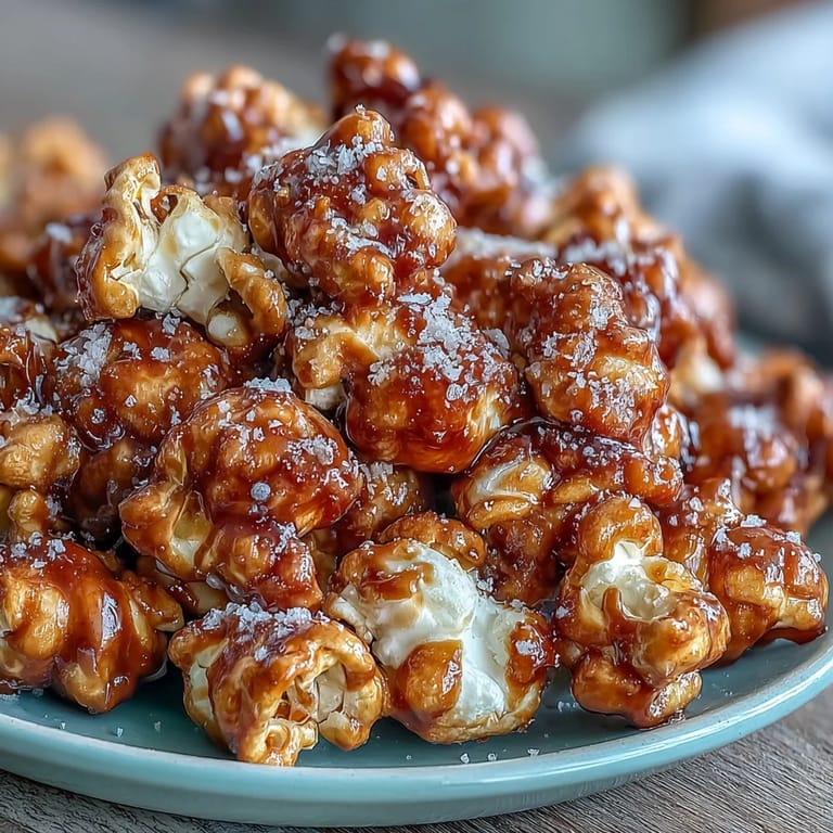 Luxurious air-popped popcorn seasoned with truffle oil, Parmesan, and fleur de sel for an elegant snack experience.