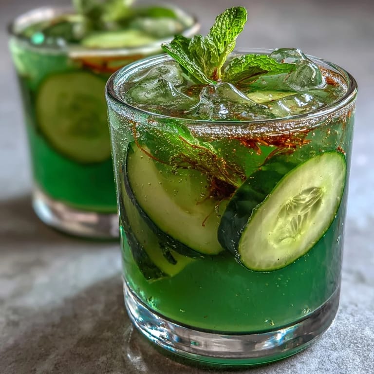 Vibrant detox juice blending crisp cucumber, sweet apple, and zesty ginger, ideal for cleansing and hydration.