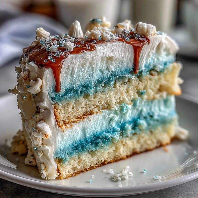 Dreamy Pisces Birthday Cake with Ocean Blue Ombre Frosting, featuring smooth gradient layers and whimsical seashell decorations.