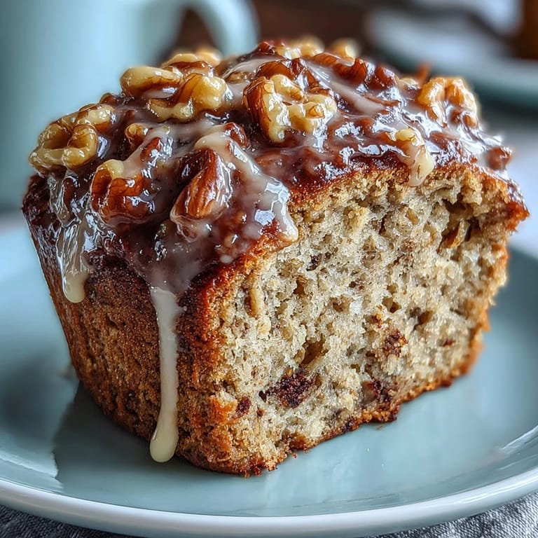 Wholesome banana bread muffins loaded with protein powder and walnuts, ideal for on-the-go meal prep.