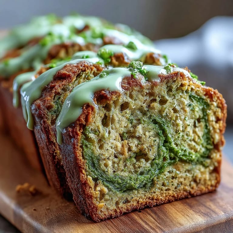 Rustic homemade banana bread loaf with striking matcha green swirls, perfect for breakfast or an afternoon tea treat.