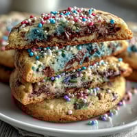 CRK-Inspired Pastel Swirl Birthday Cookies with vibrant pastel swirls and sprinkles, arranged on a colorful dessert platter for a festive birthday celebration.