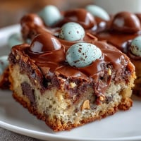 Peanut Butter Easter Egg Cookie Bars with colorful candies baked into soft, chewy bars perfect for spring celebrations.