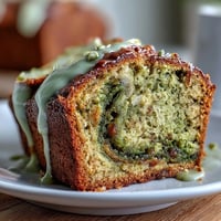 Moist matcha swirl banana bread with vibrant green marbling, blending earthy tea flavor and sweet ripe bananas in every slice.